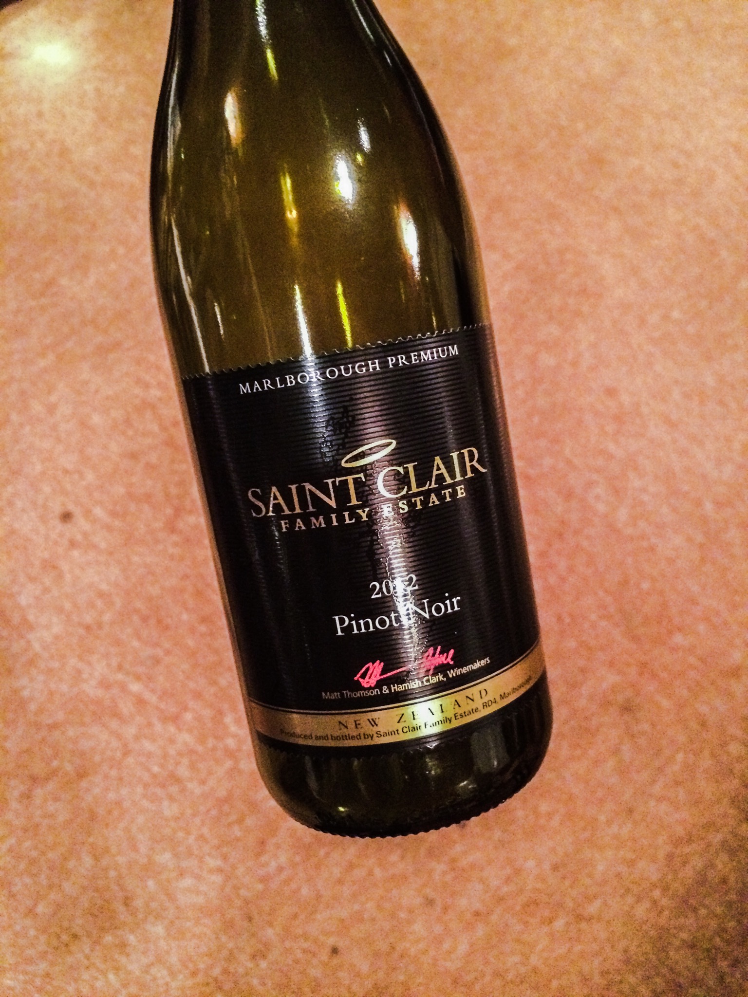 Saint Clair Pinot Noir, 2012