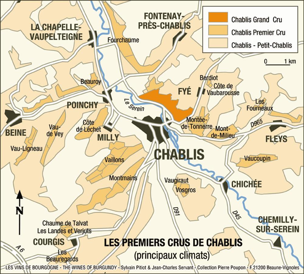 Karta över Chablis